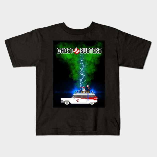 Ecto 1 Ghost Busters Kids T-Shirt by TommySniderArt